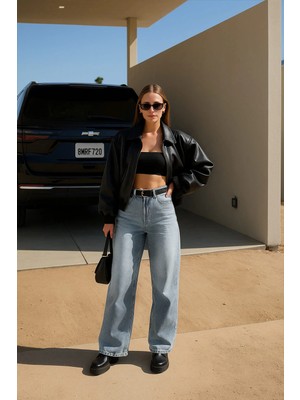 Banny Jeans Kadın Yüksek Bel Skater Fit Jean Pantolon Tint