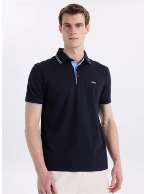 Jeep Düz Lacivert Erkek Polo T-Shirt J6SM-TST7399