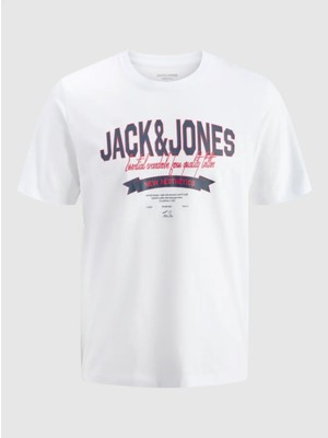 Jack & Jones Jjelogo Erkek Beyaz Tişört 12288016