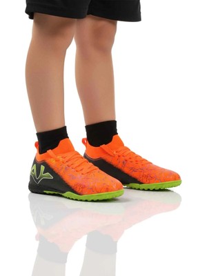 Playup Turuncu Siyah Bilekten Çoraplı Erkek Çocuk Halı Saha Ayakkabısı FH-252-153 F