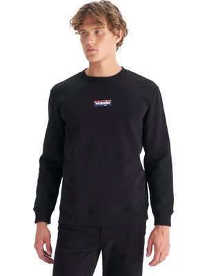 Wrangler Erkek Mid Logo Siyah Erkek Sweatshirt