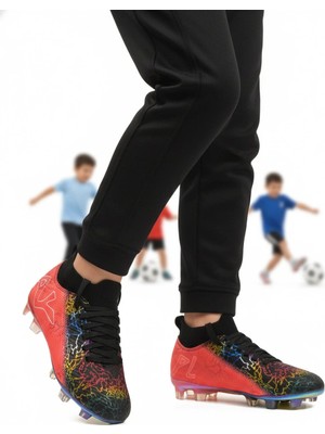Playup Siyah Fuşya Bilekten Çoraplı Erkek Çocuk Krampon FK-252-153 F