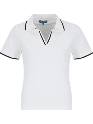 Discovery Expedition Kırık Beyaz Pamuk Karışımlı Polo T-Shirt D6SL-TST3503