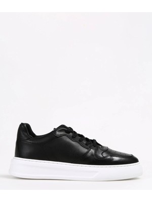 Fabrika Siyah-Beyaz Erkek Deri Sneaker Aelı