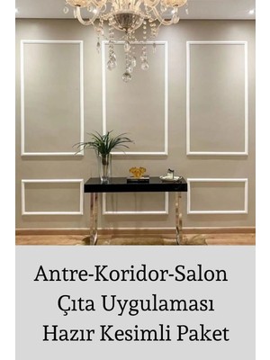 Empressco Dekoratif Boyanabilir Strafor 4 cm Duvar Çıtası 6 Adet Hazır Kesimli Çerçeve Paketi