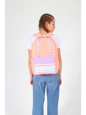Kaukko Double Stripe Sırt Çantası Salmon K1766