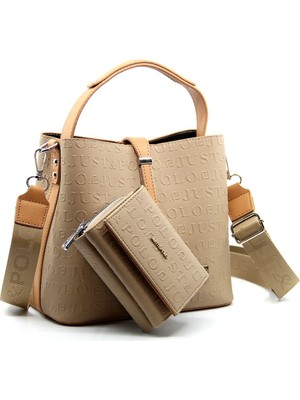 Just Polo Kilit Detaylı Kadın Cüzdan ve Omuz Çanta Kombini PBU4002-1004