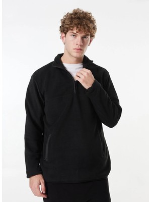 Jeep Siyah Erkek Dik Yaka Relaxed Polar Sweatshırt C4WM-SWT4201