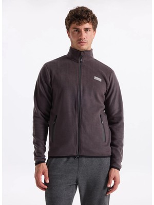 Discovery Expedition D4WM-SWT3994 Antrasit Dik Yaka Basic Düz Erkek Polar Sweatshırt