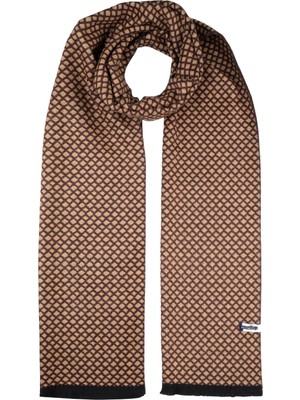 Hatemoğlu Kahverengi - Camel Desenli Atkı