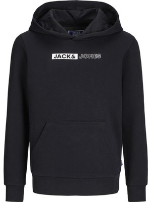 Jack & Jones Baskılı Erkek Çocuk Siyah Sweatshırt 12264073