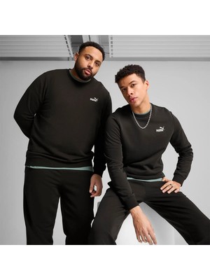 Puma Essentials Small No 1 Logo Crew Erkek Siyah Sweatshirt