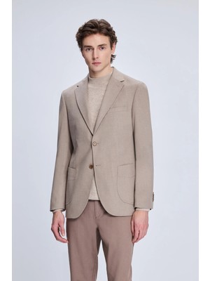 Hatemoğlu Vizon Slim Fit Mono Yaka Casual Ceket
