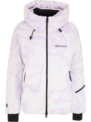 Discovery Expedition Beyaz-Lila Kadın Desenli Kayak Montu D4WL-MNT3184