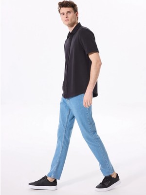 Fabrika Normal Bel Normal Paça Straight Mavi Erkek Denim Pantolon F5SM-PNT 2768