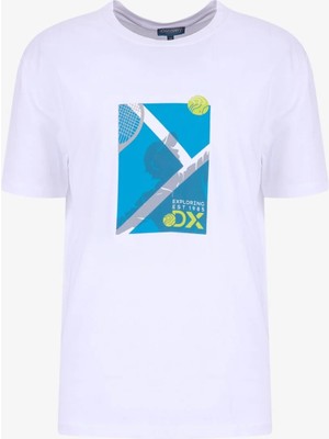 Discovery Expedition D6SM-TST3741 Beyaz Bisiklet Yaka Relaxed Baskılı Erkek T-Shirt