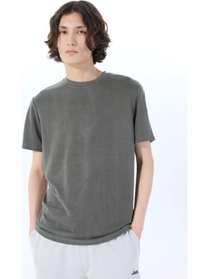 Jeep Haki Erkek Bisiklet Yaka Relaxed T-Shirt C4SM-TST4649