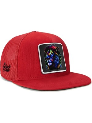 BlackBörk Hip Hop Kids Aslan Logolu Kırmızı Çocuk Trucker Şapka