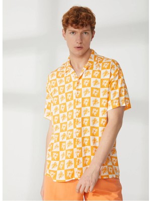 Jack & Jones Normal Turuncu Desenli Erkek Gömlek 12241163_JORGALLERY Resort Shırt Ss