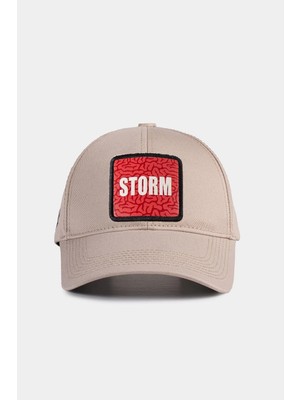 BlackBörk Six Storm Logolu Bej Beyzbol Şapka