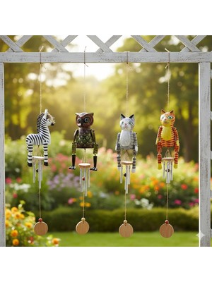 Eco Lounge Ahşap Hayvan Figürlü Rüzgar Çanı Model 2