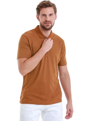 Hatemoğlu Vizon Regular Fit Jakarlı Polo Yaka Fermuarlı Tişört