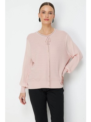 ON Kadın Kolları Pileli Kumaşı Desenli Bluz 70449 Pembe