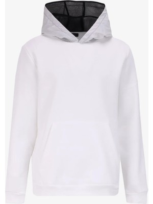 Fabrika Kırık Beyaz Erkek Kapüşonlu Basic Sweatshirt F4WM-SWT 2243