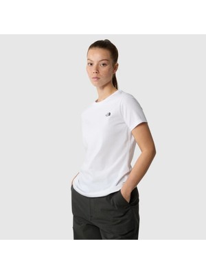 The North Face Simple Dome Slim Kadın Beyaz Yuvarlak Yaka Tişört