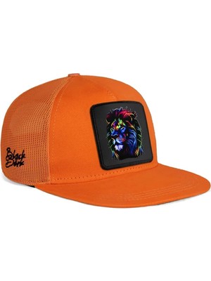 BlackBörk Hip Hop Kids Aslan Logolu Turuncu Çocuk Trucker Şapka
