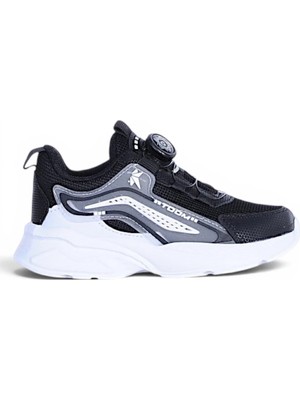 Ayakcenter Toom 011 Siyah Akıllı Bağcıklı Erkek Çocuk Spor Ayakkabı