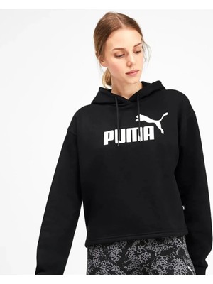 Puma Cropped Logo Tr Kadın Siyah Kapüşonlu Sweatshirt