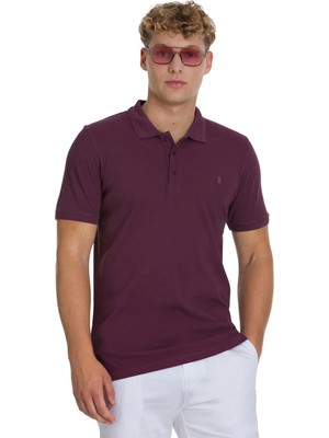 Hatemoğlu Mor Regular Fit 100% Pamuk Polo Yaka Tişört
