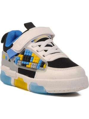 Walkway Siyah Beyaz Cırtlı Unisex Çocuk Spor Ayakkabı Legos P