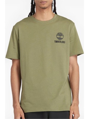 Timberland Short Sleeve Back Logo Graphic Tee Erkek Yeşil Tshirt TB0A5V7KEG51