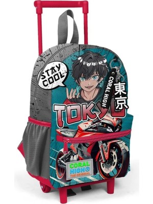 Coral High Anaokulu Çekçekli Sırt Çantası Motorsiklet Desen 24064