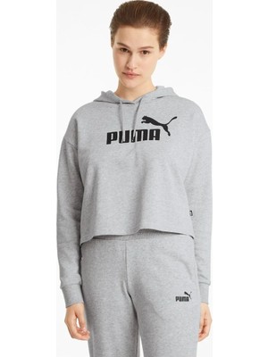 Puma Cropped Logo Tr Kadın Gri Kapüşonlu Sweatshirt
