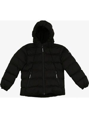 Discovery Expedition Siyah Erkek Çocuk Kapüşon Yaka Basic Kapitone Mont D3WB-MNT4