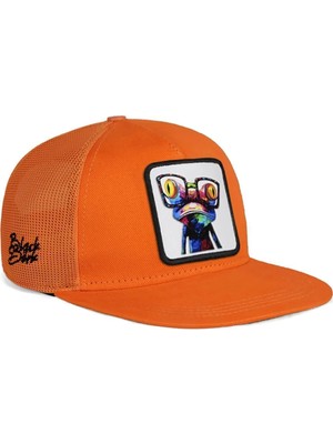 BlackBörk Hip Hop Kids Bukalemun Logolu Turuncu Çocuk Trucker Şapka