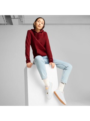 Puma Ess Logo Lab Kadın Bordo Kapüşonlu Hoodie