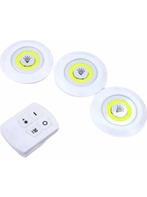 Eco Lounge Dolap Işığı Mutfak Rafı Işığı Uzaktan Kumandalı 3 Lü Spot LED Lamba