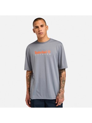 Timberland Uv-Protectıon Logo Short Sleeve Tee Erkek Gri Tshirt TB0A5SFX0731