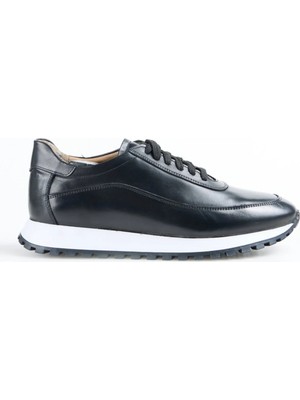Fabrika Siyah Erkek Deri Sneaker Leon-Aldous
