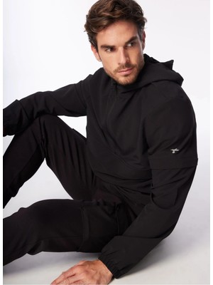 Fabrika Siyah Erkek Kapüşonlu Basic  Su Itici - Bi Strech Sweatshirt F4SM-SWT 0264