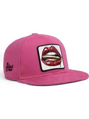 BlackBörk Hip Hop Kids Dudak Logolu Pembe Çocuk Beyzbol Şapka
