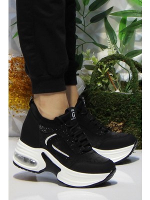 Fort Guja 24K300-1 Siyah Orijinal Ürün Kalın Taban Sneaker Kadın Ayakkabı
