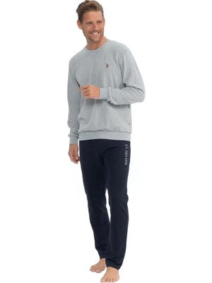 U.S. Polo Assn. Erkek Uzun Kollu Yuvarlak Yaka Düz Pijama Takımı