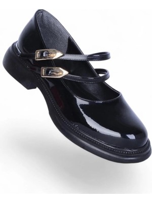 Scarletta S12 Rugan Siyah Kadın Loafer Ayakkabı