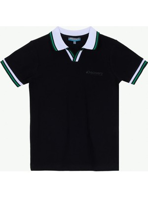 Discovery Expedition Siyah Erkek Çocuk Baskılı Polo T-Shirt D6SB-TST3043