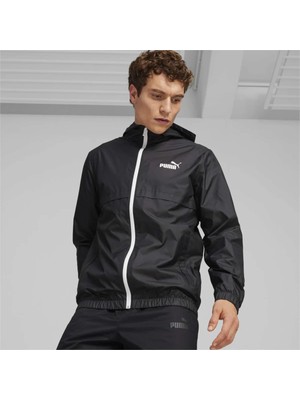 Puma Essentials Solid Erkek Siyah Kapüşonlu Rüzgarlık
